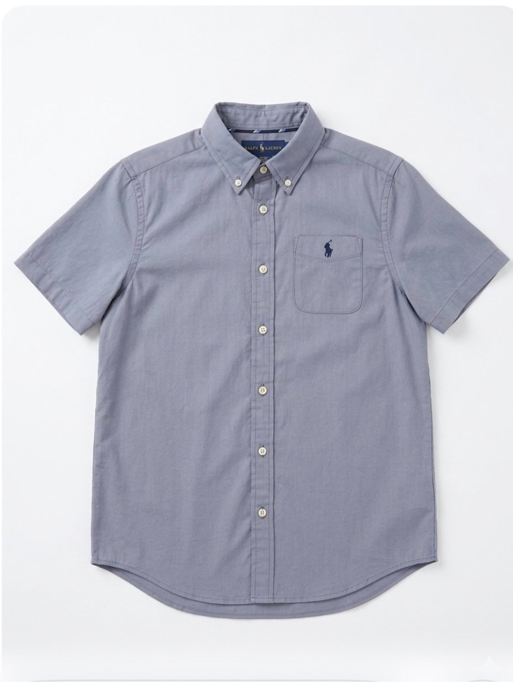 NWT Polo by Ralph Lauren Boys Short Sleeves Button Down Shirt Slate Blue